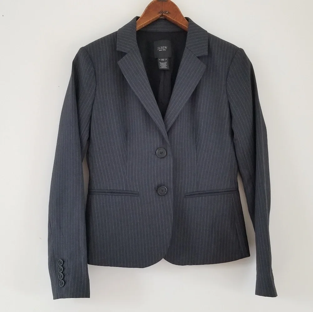 J.Crew Pinstriped Jacket Blazer Super 120s Wool